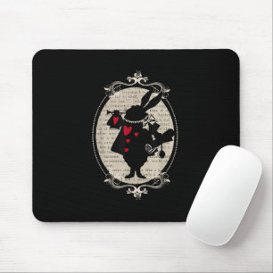 Alice im Wunderland Weißes Kaninchen Vintage Buch Mousepad
