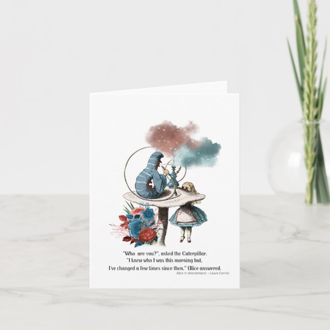 Alice im Wunderland "Wer bist du?" Karte (Vorderseite)