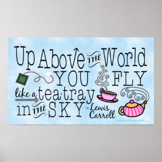 Alice im Wunderland Whimsical Tee Carroll Zitat Poster