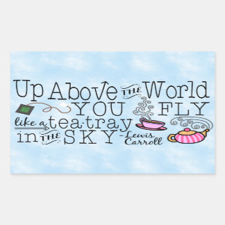 Alice im Wunderland Whimsical Tee Carroll Zitat Rechteckiger Aufkleber