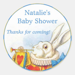 Alice im Wunderland White Rabbit Baby Dusche Gefal Runder Aufkleber