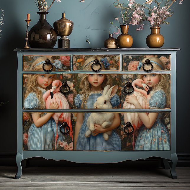 Alice im Wunderland White Rabbit Flamingo Seidenpapier (Von Creator hochgeladen)