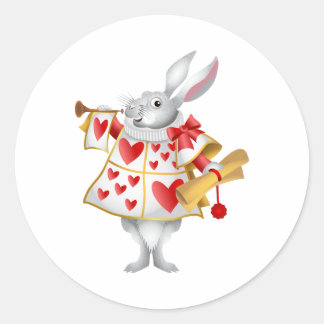 Alice im Wunderland White Rabbit Herald Runder Aufkleber