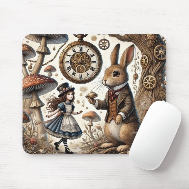 Alice im Wunderland White Rabbit Tee Art Mousepad (Mit Mouse)
