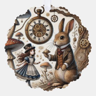 Alice im Wunderland White Rabbit Tee Art Ornament Karte