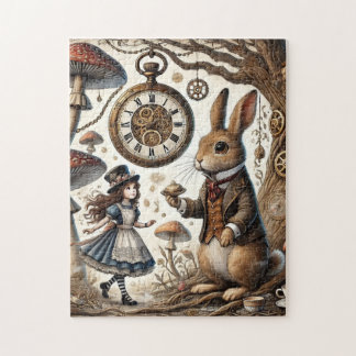 Alice im Wunderland White Rabbit Tee Art Puzzle