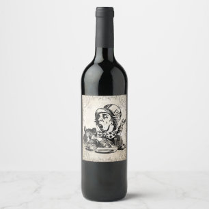 Alice im Wunderland-wütende Hutmacher-Wein-Flasch Weinetikett