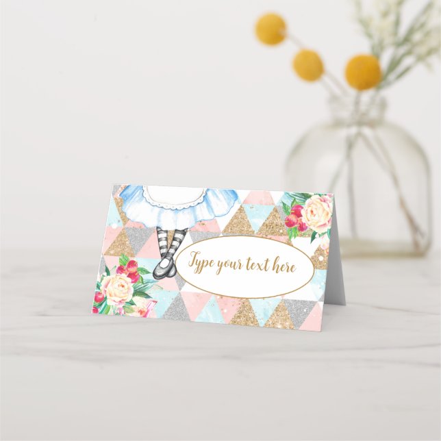 Alice im Wunderland Zelt Platzkarte (Vorderseite)