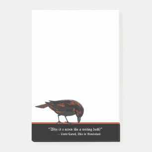 Alice im Wunderland-Zitat und Raven Post-it-Hinwei Post-it Klebezettel