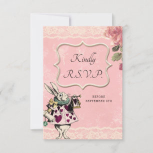 Alice im Wunderland zum Hochzeitsessen RSVP-Karte RSVP Karte