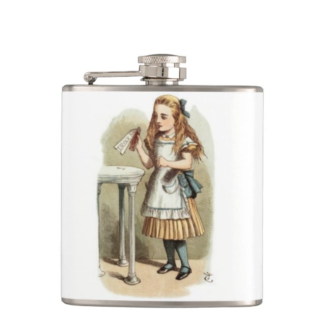 Alice im Wunderlandflasche Flachmann (Vorderseite)