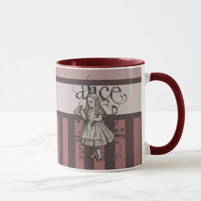 Alice im WunderlandGrunge (Rosa) Tasse (Rechts)