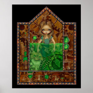 Alice in Absinthe ART PRINT Wunderland Steampunk Poster