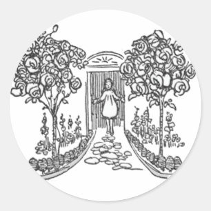 Alice in der Tür (in 7 Formen) Runder Aufkleber