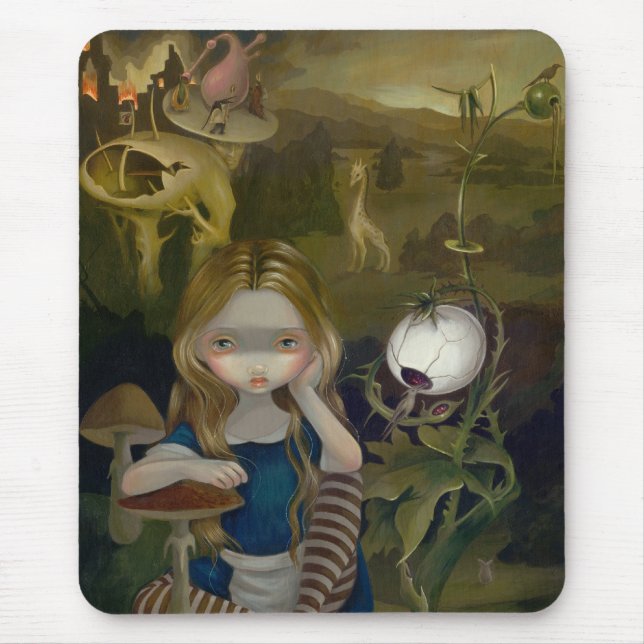 Alice in einem Bosch Landschaftsmärchenland Mousepad (Vorne)