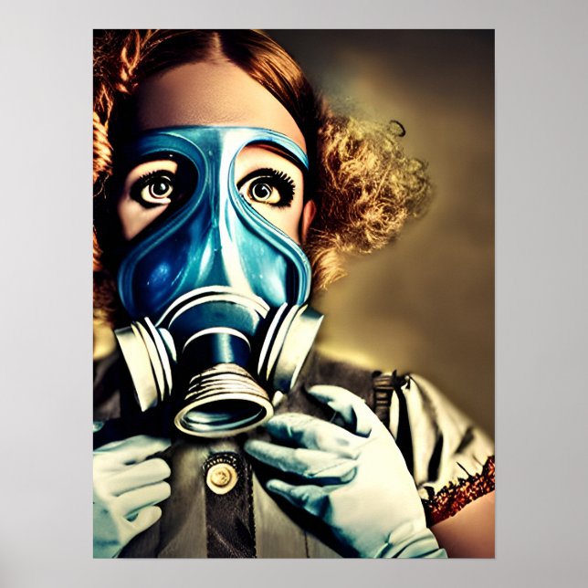 Alice in einer Gasmaske Poster (Vorne)
