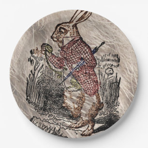 Alice #in Märchenland-Kaninchen-Skizze-Kunst Pappteller