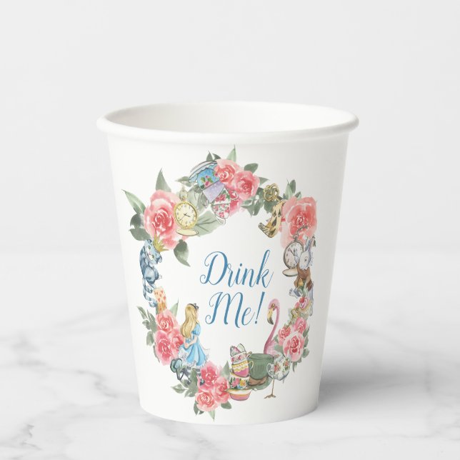 Alice in Onderland Themed Party Cups Pappbecher (Vorderseite)