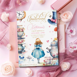 Alice in Onederland Birthday Tea Party Einladung