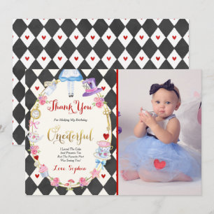 Alice in ONEderland Danke, Card Alice Danke Einladung