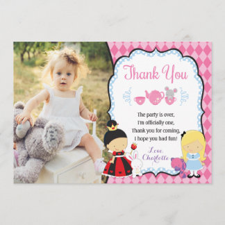 Alice in ONEderland Geburtstag danken Ihnen zu Dankeskarte