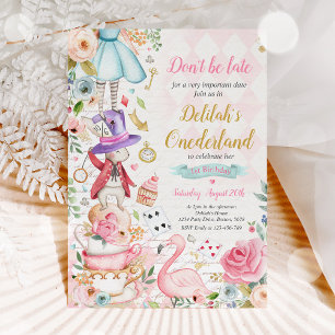 Alice in ONEderland Geburtstag Whimsical Tea Party Einladung