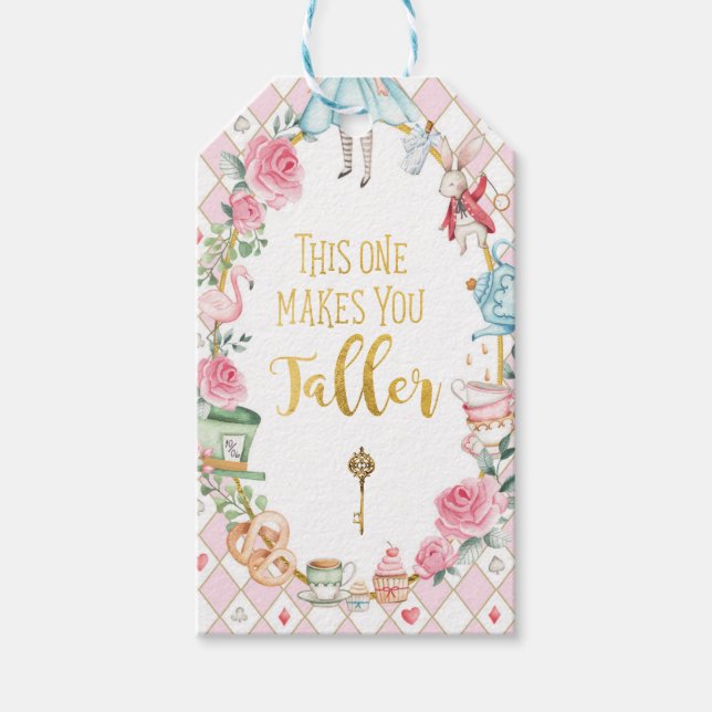 Alice in Onederland Mad Tea Party Girl Birthday Geschenkanhänger (Vorderseite)