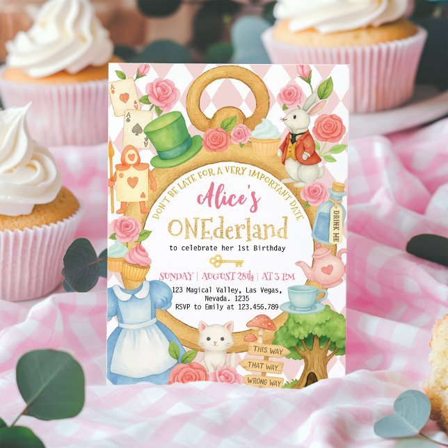 Alice in Onederland Tea Party Girl Einladung (Von Creator hochgeladen)