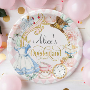 Alice in Onederland verrückter Hassentee Party Geb Pappteller