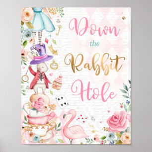 Alice in Onederland Wonderland Geburtstagspartei Poster