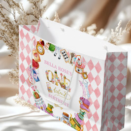 Alice in Wonderland 1st birthday Pink  Große Geschenktüte