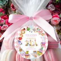 Alice in Wonderland 3rd birthday Thank You Sticker