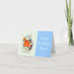 Alice in Wonderland ~ Card Rabbit Red Hearts Karte