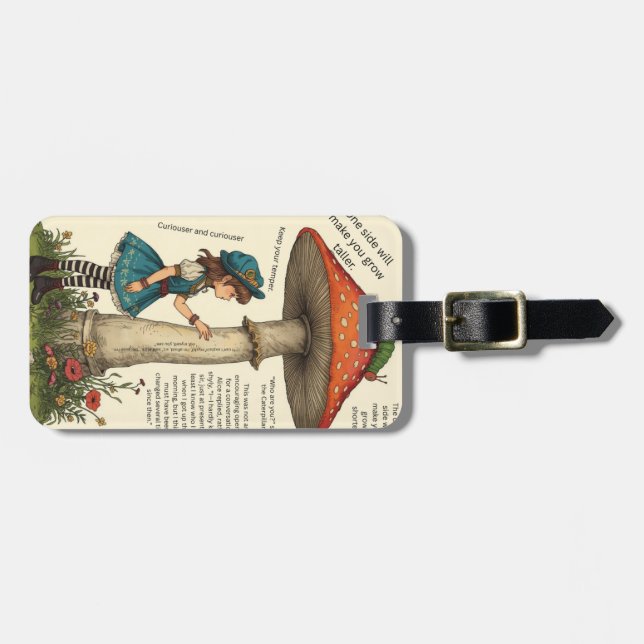 Alice in Wonderland Caterpillar Luggage Tag Gepäckanhänger (Vorderseite horizontal)