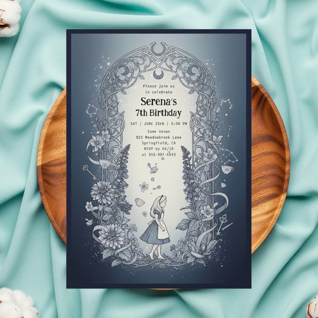 Alice in Wonderland Celestial Birthday Einladung (Von Creator hochgeladen)