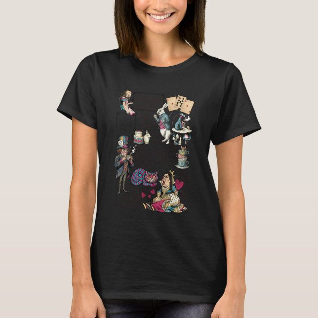 Alice in Wonderland Characters Lewis Carroll Illus T-Shirt (Vorderseite)