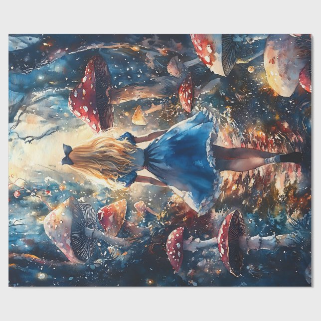 Alice in Wonderland Decoupage Geschenkpapier (Flach)