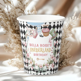 Alice in Wonderland Flower Frame  1st birthday Pappbecher