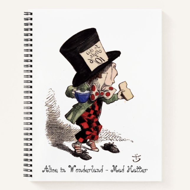 Alice in Wonderland - Mad Hatter (color) Notizbuch (Vorderseite)