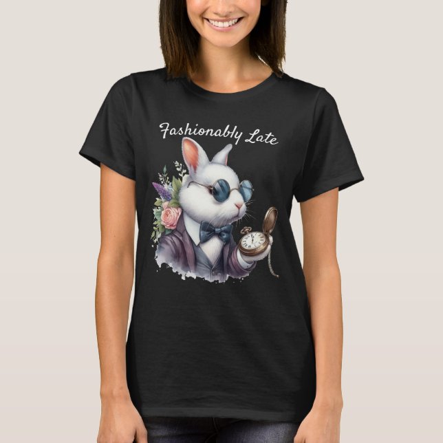 Alice in Wonderland Rabbit in Sunglasses T-Shirt (Vorderseite)