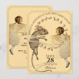 Alice in Wonderland Rabbit Mouse Einladung