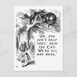 Alice in Wonderland - We're all mad here Postkarte