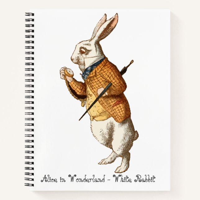   Alice in Wonderland - White Rabbit Notizbuch (Vorderseite)