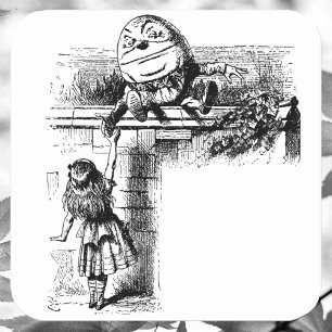 Alice in Wondlerand, Humpty Dumpty und Alice Quadratischer Aufkleber
