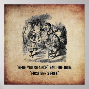 Alice (in Wunderland) und das Dodo Funny Poster