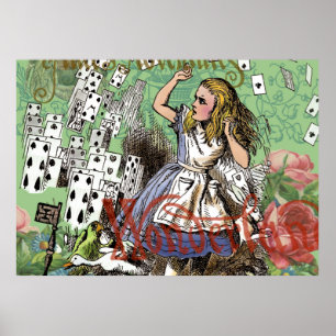 Alice Karten Wunderland Hutmacher Kaninchen Poster