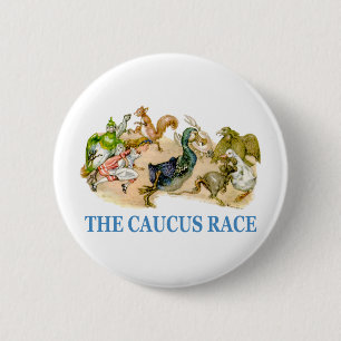 Alice läuft im Caucus-Rennen Button