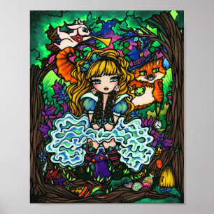 "Alice Lost" Alice im Wunderland Cheshire Cat Poster