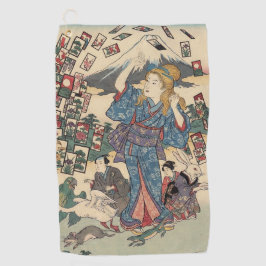 Alice Lost in Japan | Ukiyo-e Floating Wonderland Golfhandtuch
