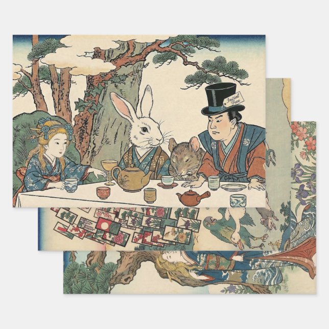 Alice Lost in Japan | Ukiyo-e Geschenkpapier Set (Set)